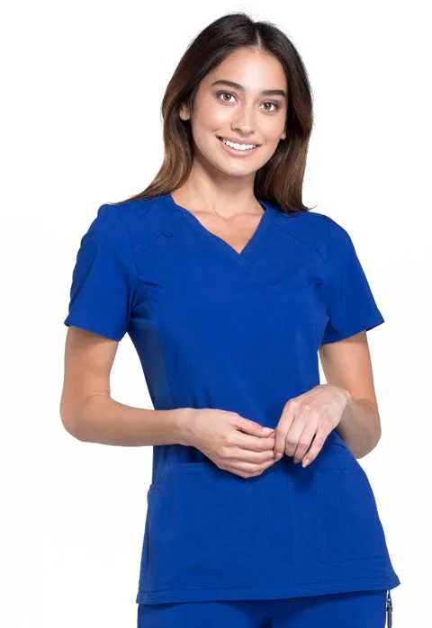 Cherokee iFLEX Women's V-Neck Knit Panel Scrub Top CK605