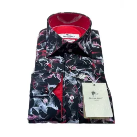 Claudio Lugli CP6856 Red & Pink Cloudy Long Sleeve Shirt