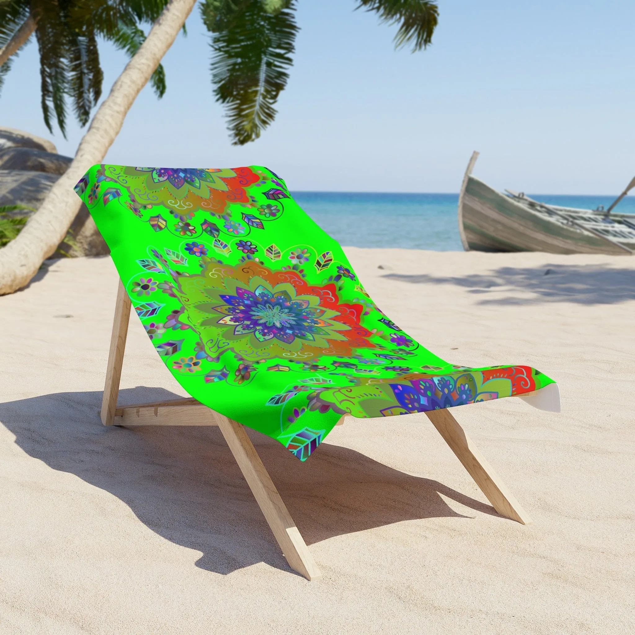 Colorful Mandala Design Beach Towel - Handmade Art