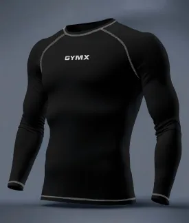 Compression GymX Full Sleeve Tee: Black - Sale