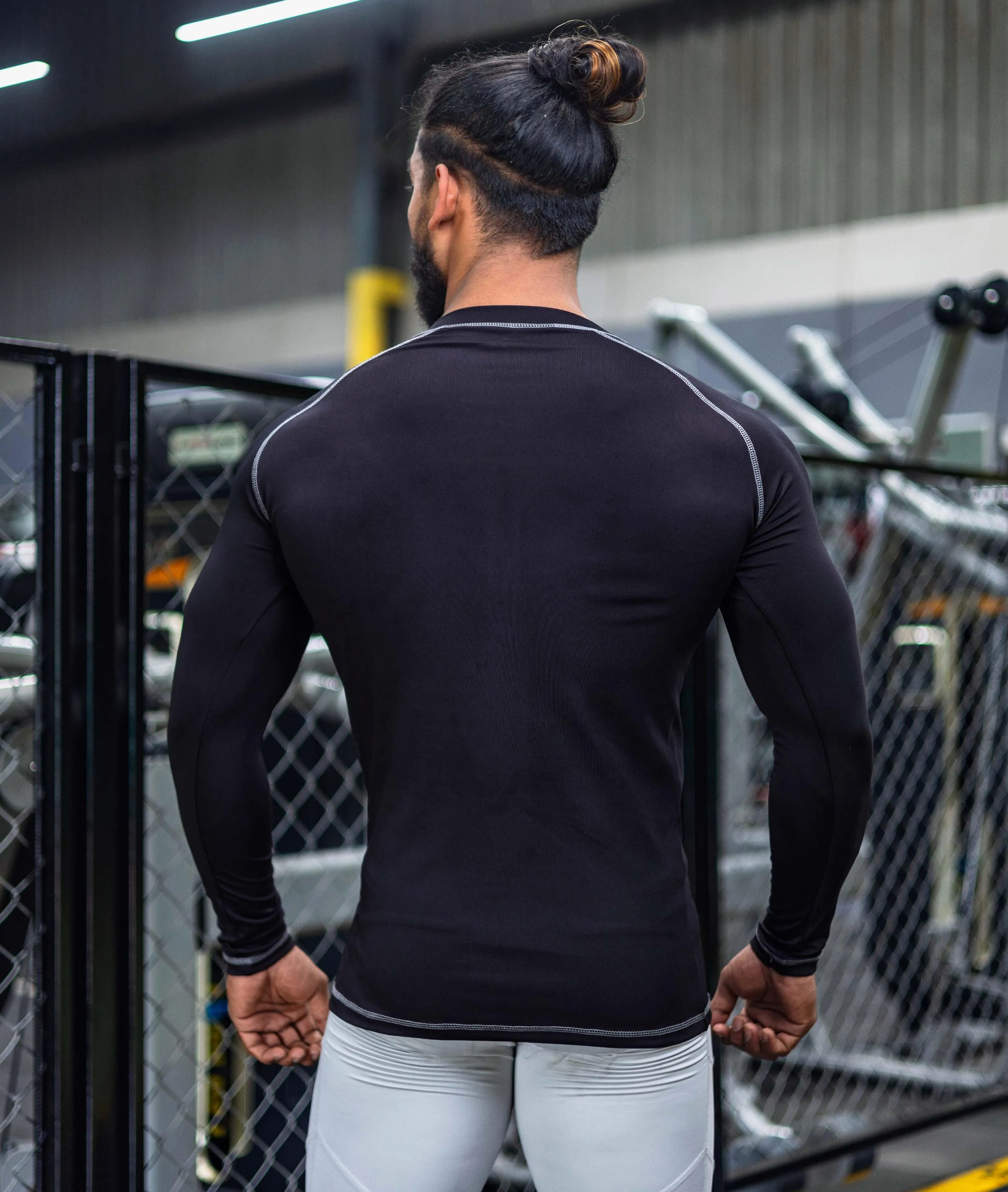 Compression GymX Full Sleeve Tee: Black - Sale