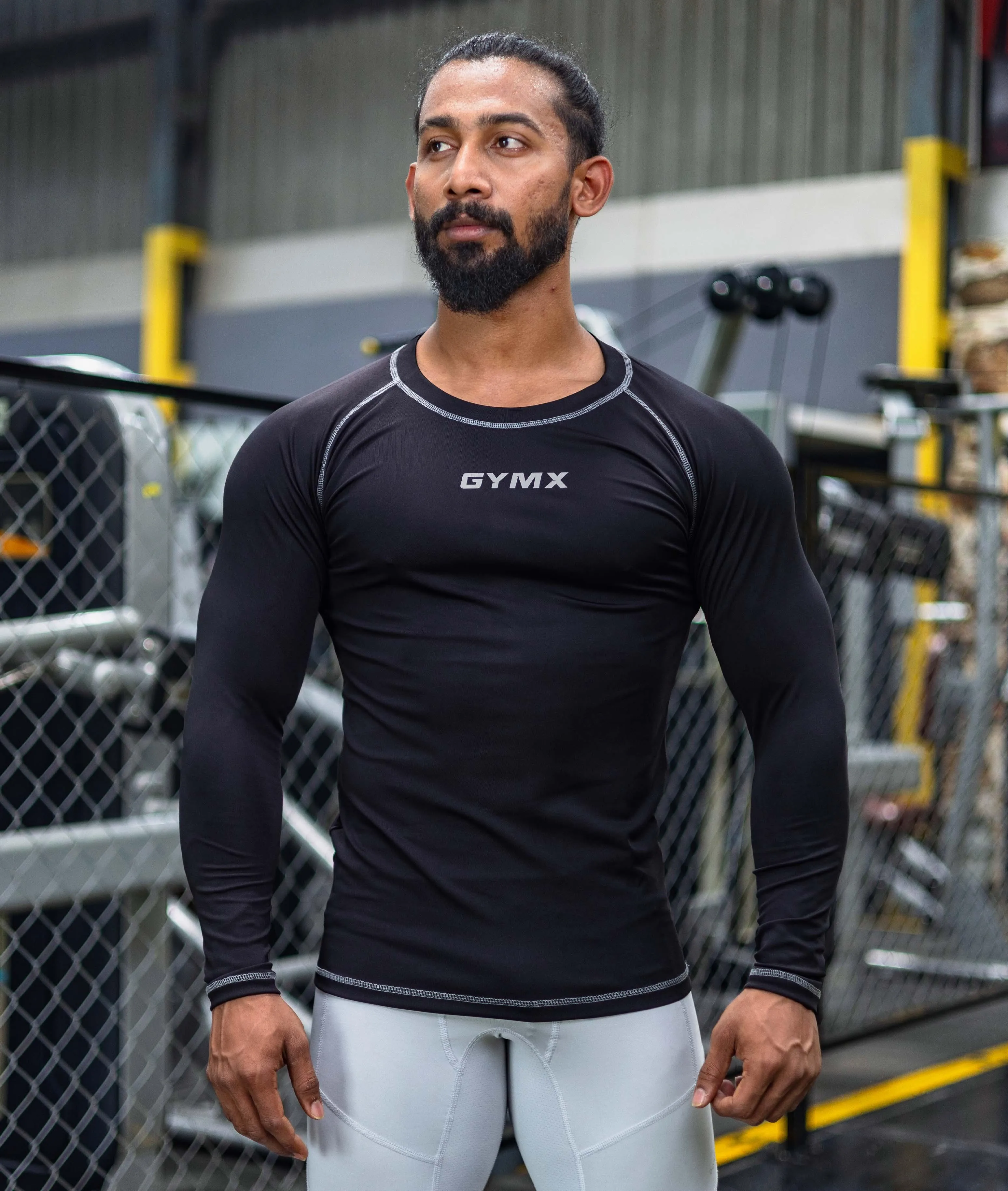 Compression GymX Full Sleeve Tee: Black - Sale