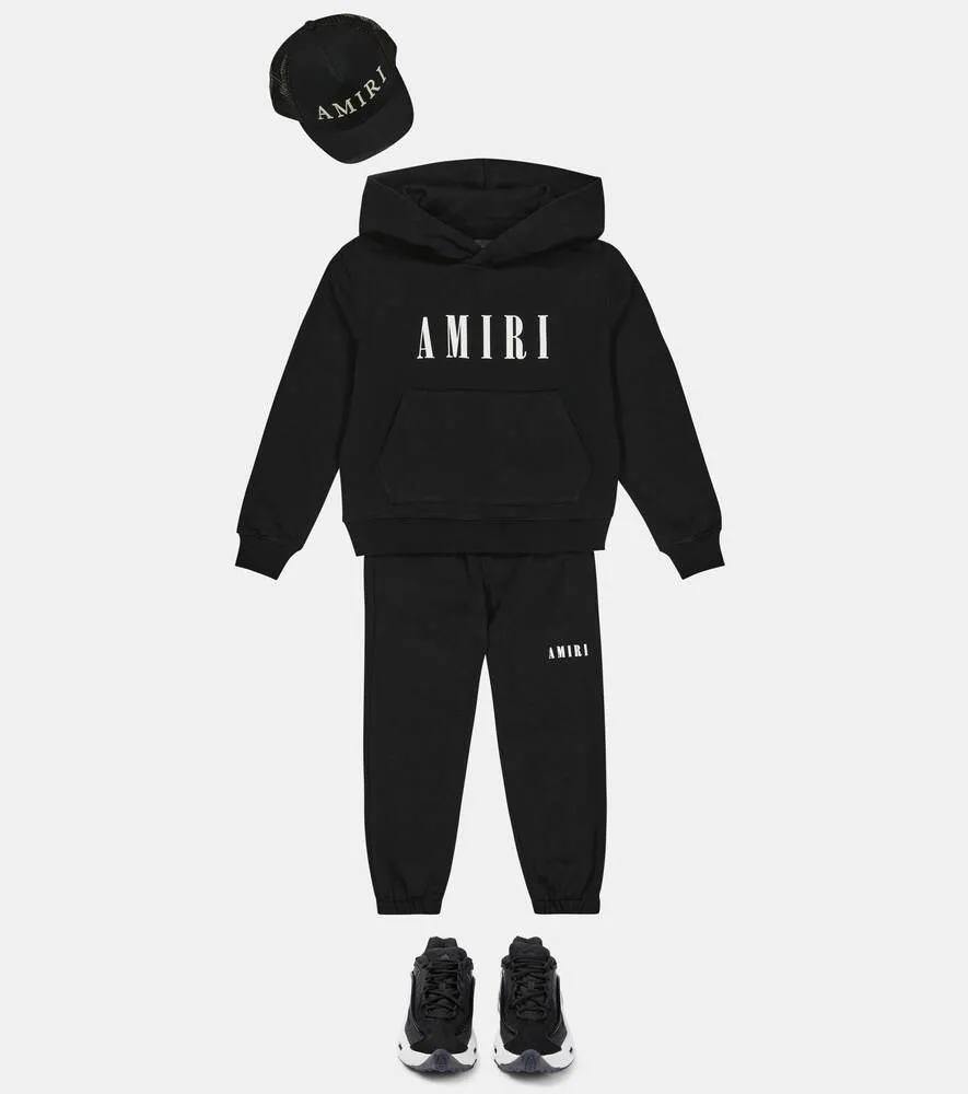 Cotton sweatpants with Amiri logo, black