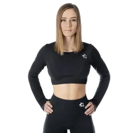 Crop Top, Vented, Black