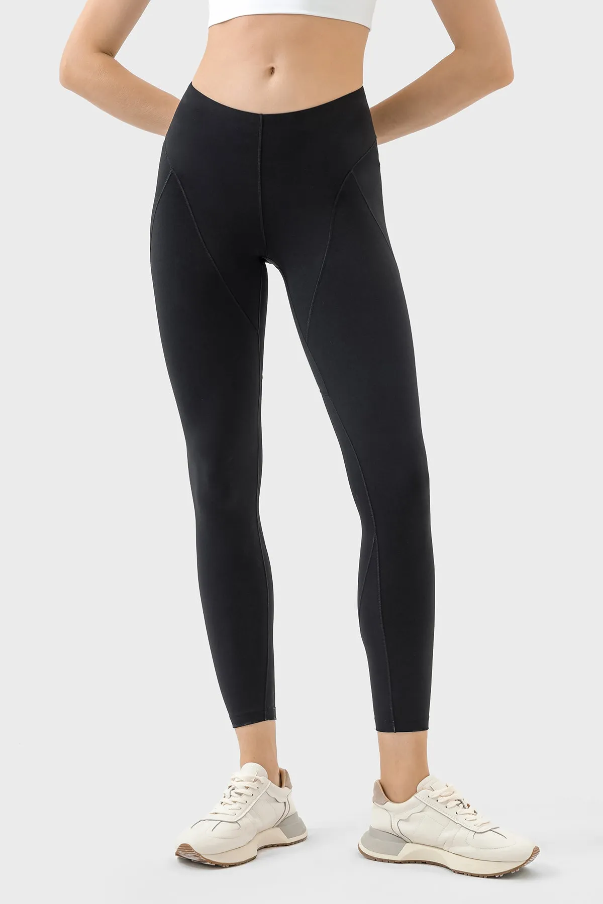 Curved Waist Lift-Up Compression Leggings