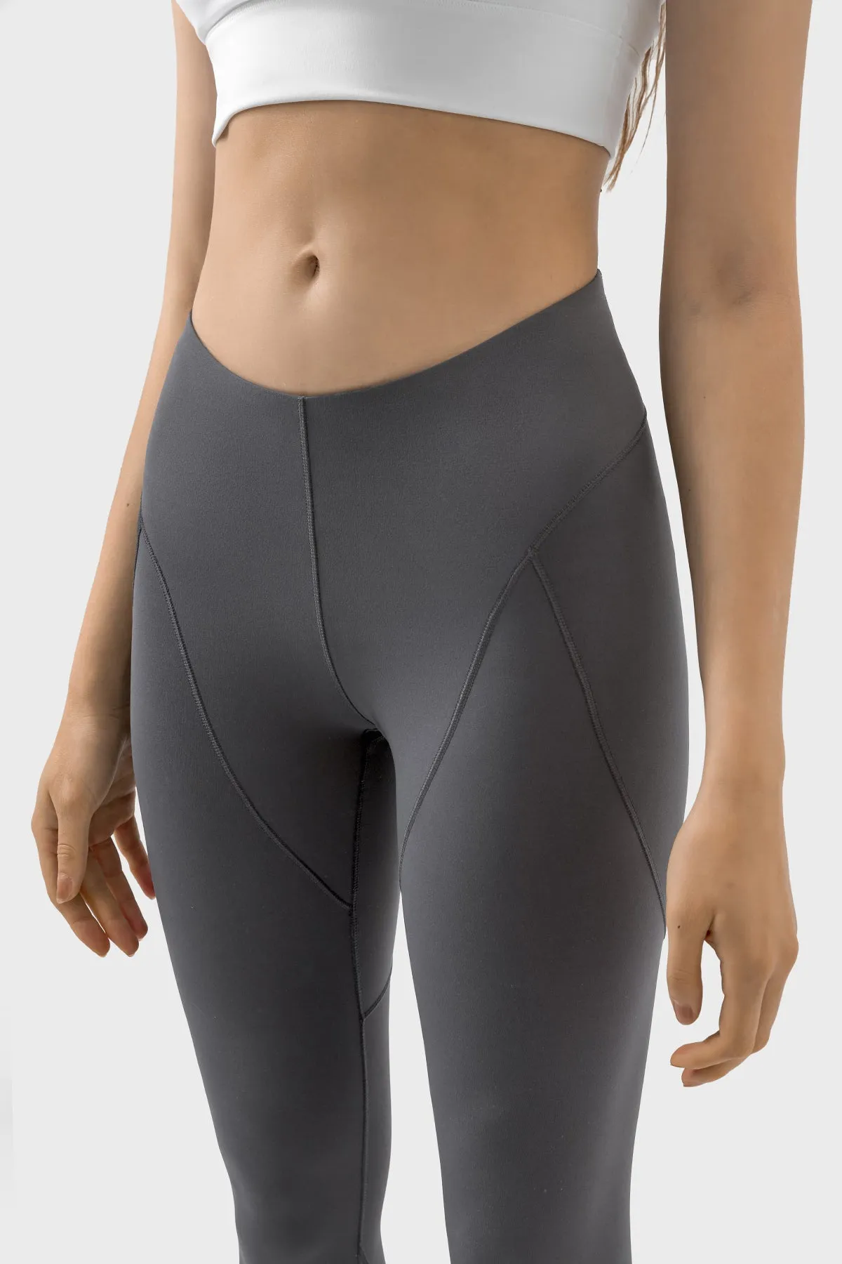 Curved Waist Lift-Up Compression Leggings