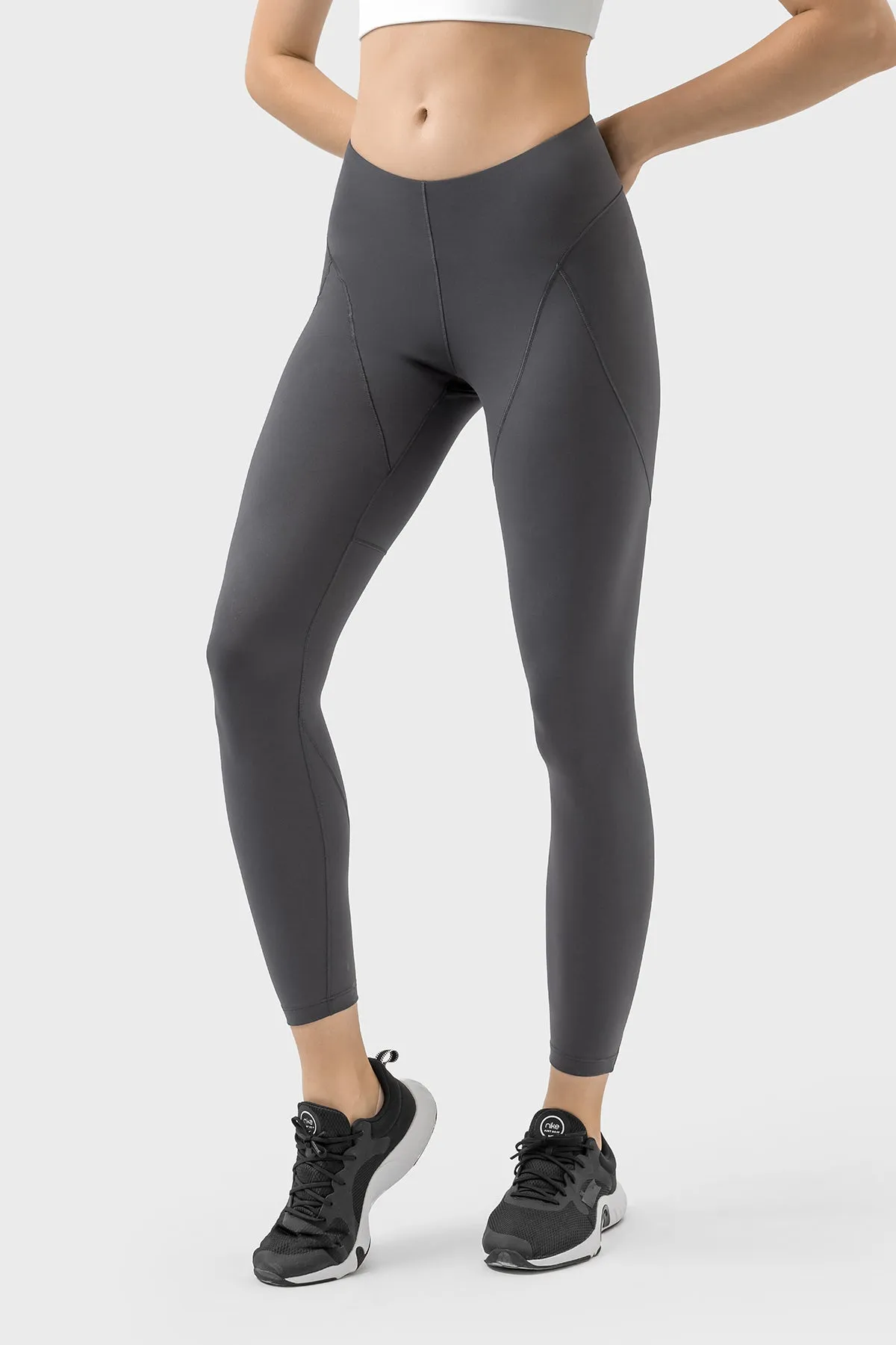 Curved Waist Lift-Up Compression Leggings