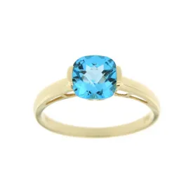 Cushion Blue Topaz Ring