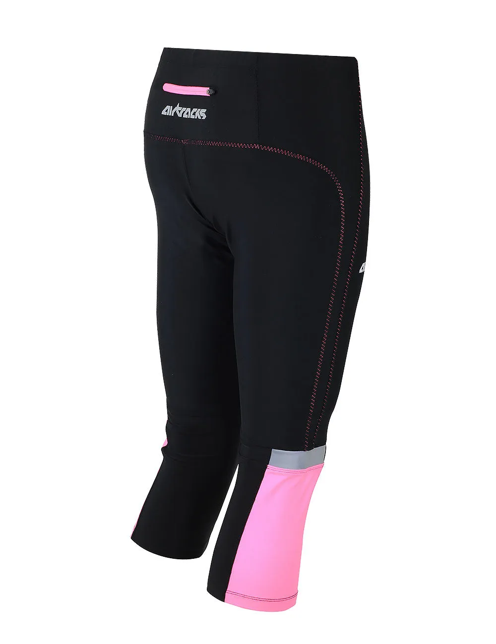 Damen Laufhose Tight 3/4 Lang Pink Setprodukt