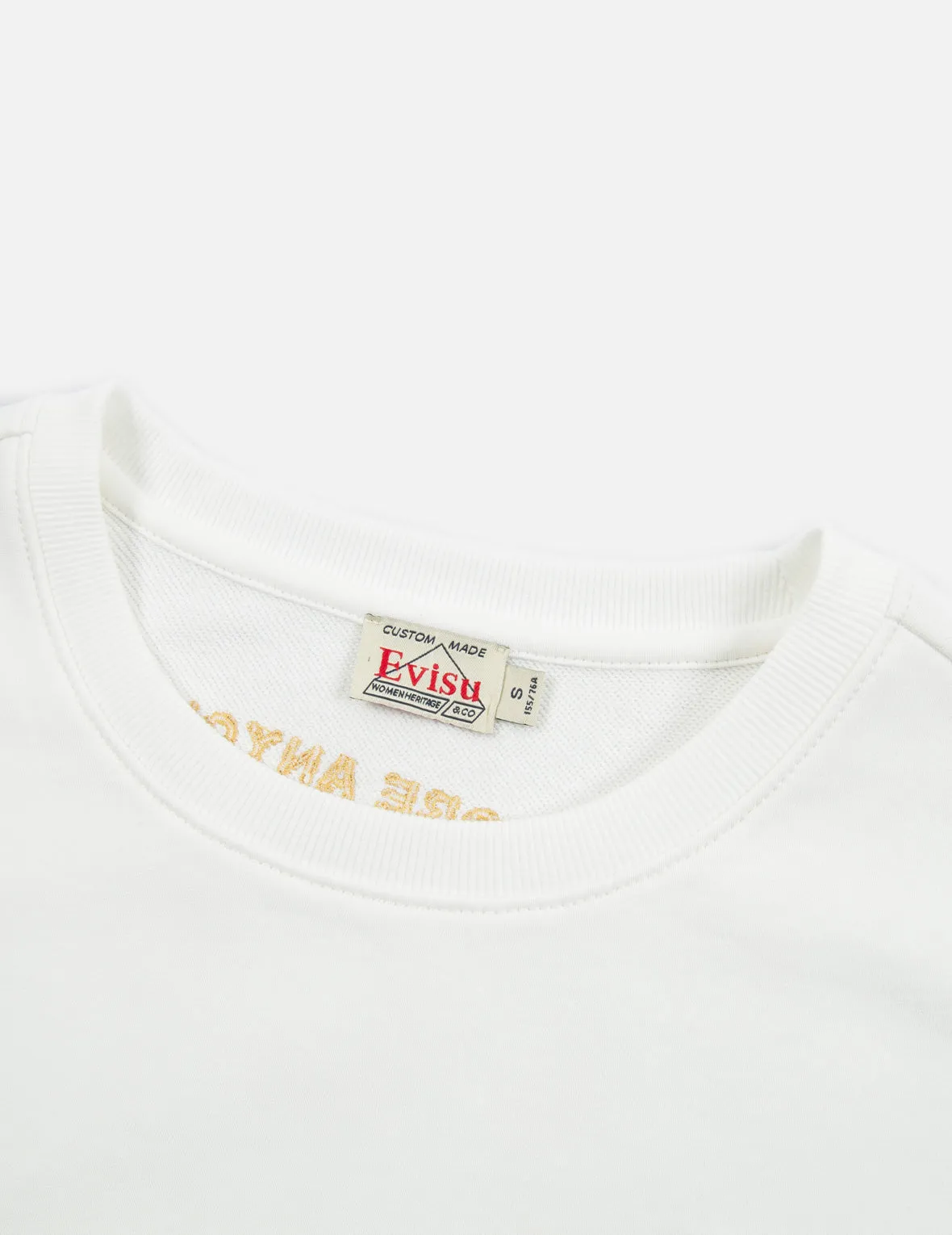 Daruma and Kamon Embroidery Cropped Sweatshirt