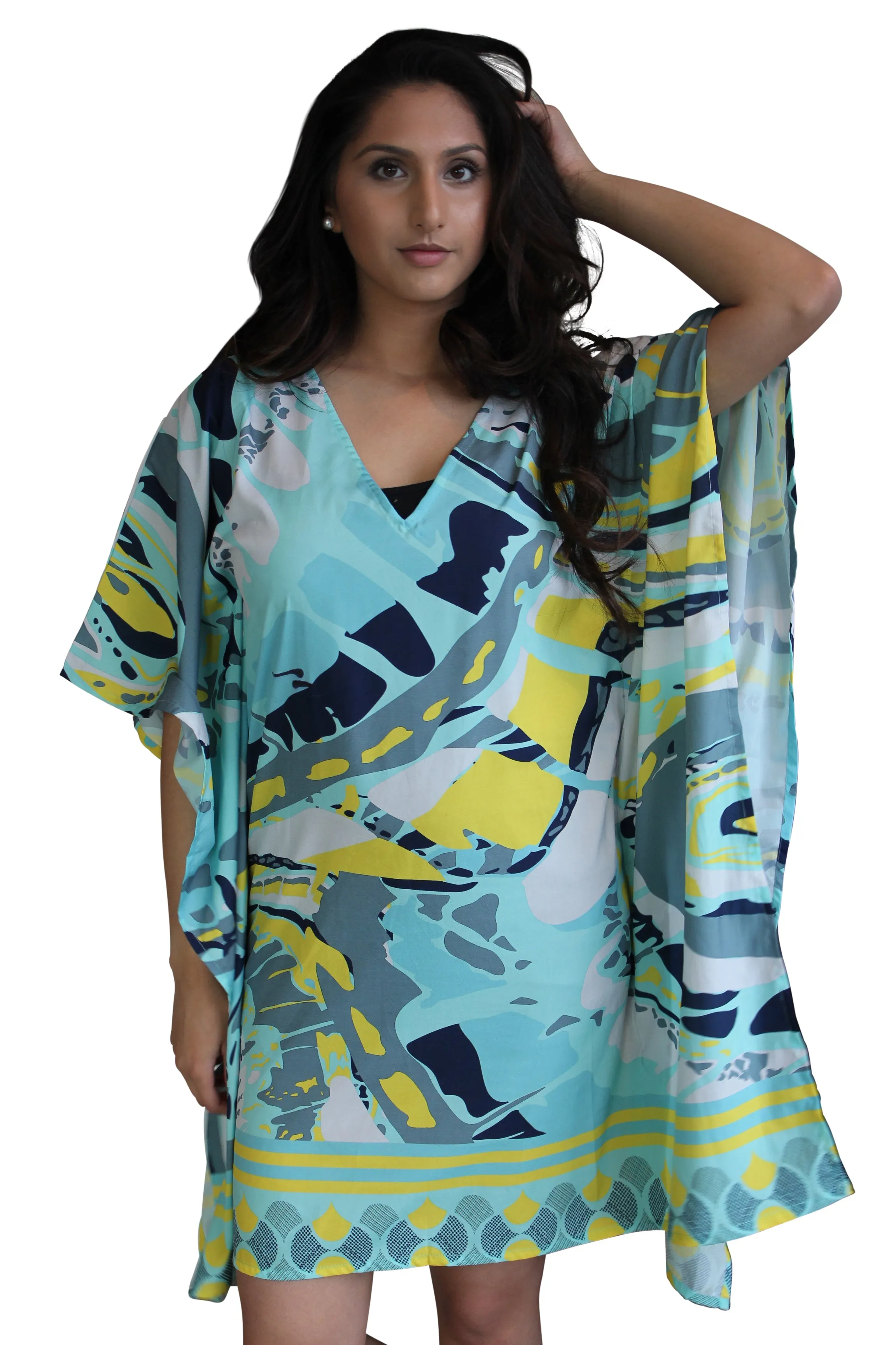 Digitally Printed Kaftan - Blue