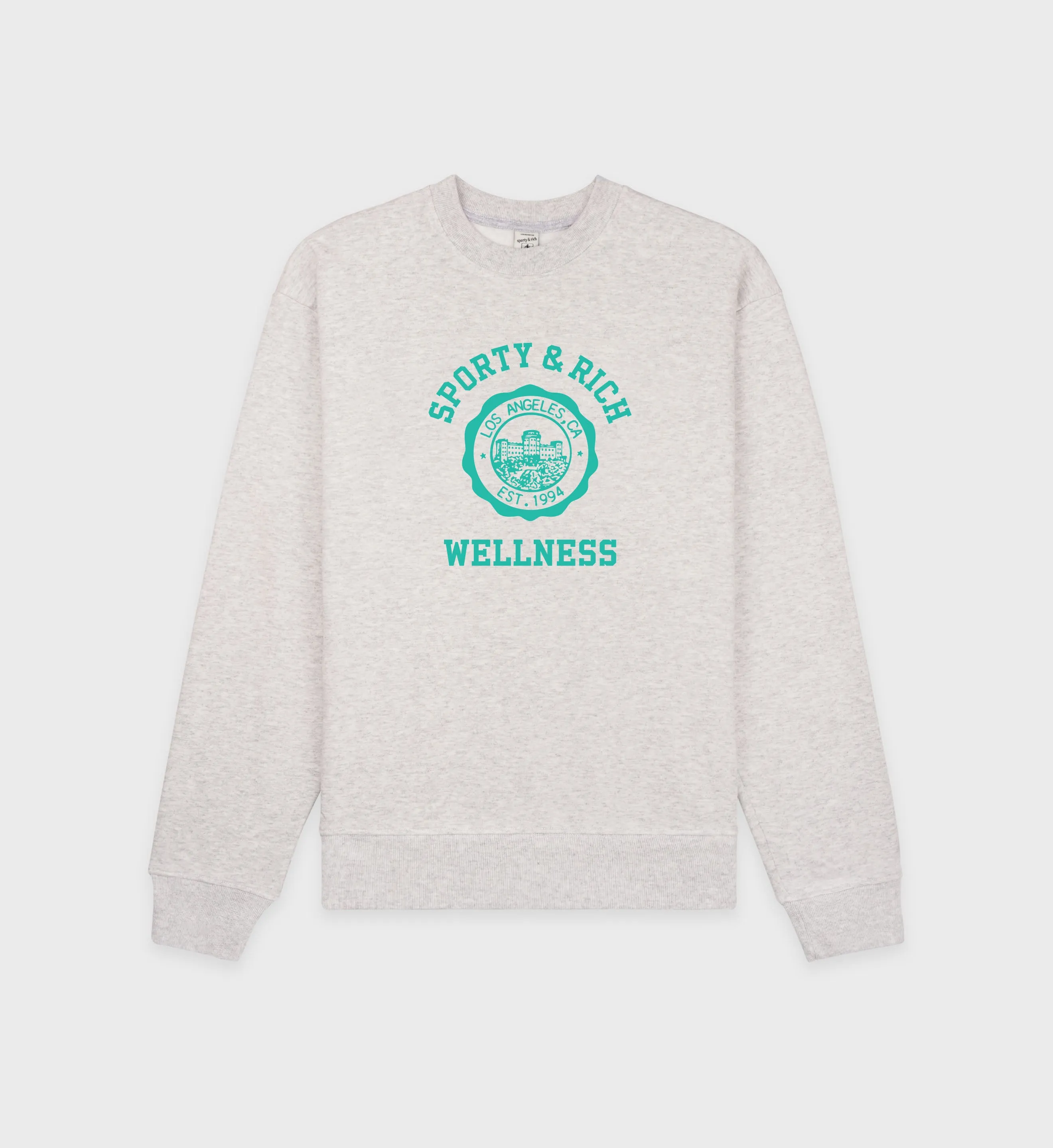 Emblem Crewneck - Heather Gray/Caribbean