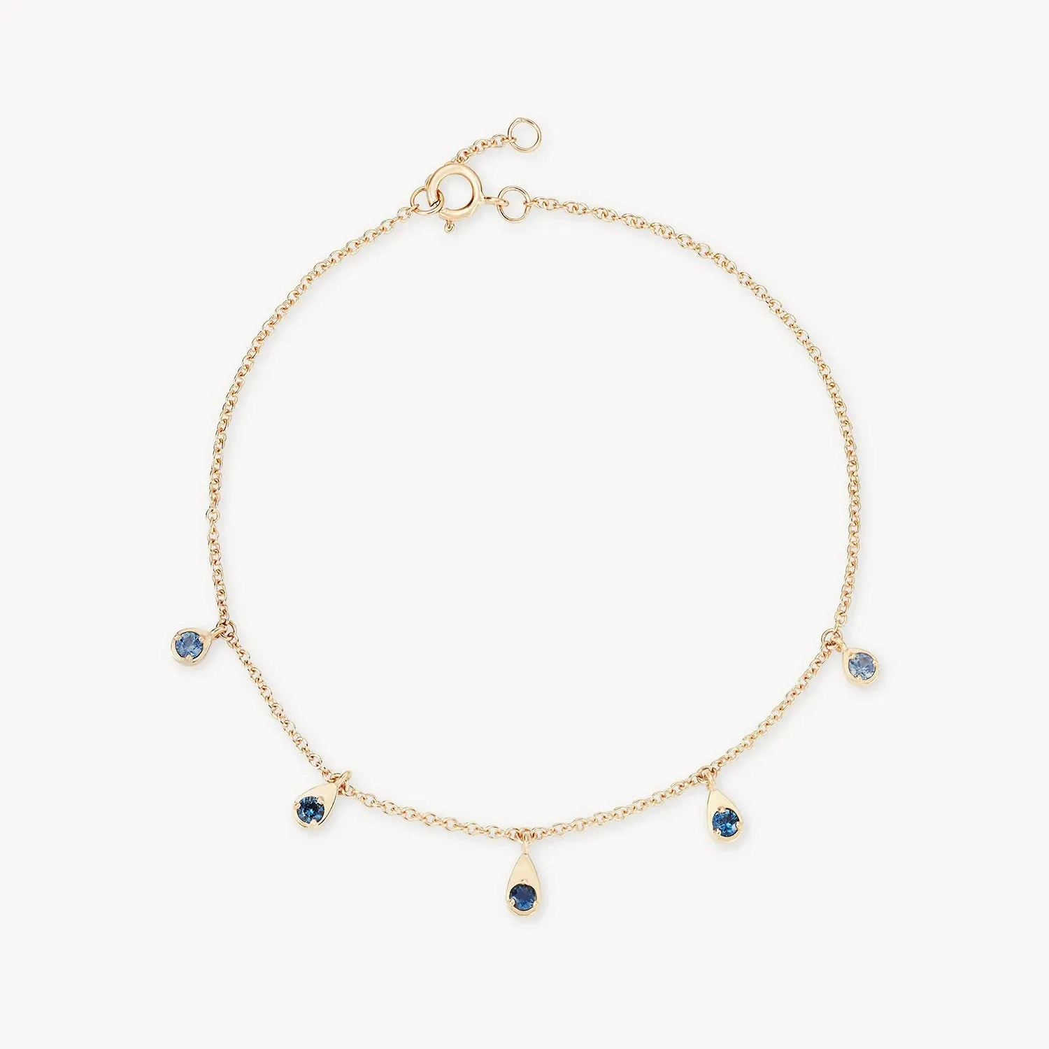 Endless ocean blue sapphire bracelet - 14k yellow gold, blue sapphire