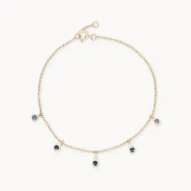 Endless ocean blue sapphire bracelet - 14k yellow gold, blue sapphire