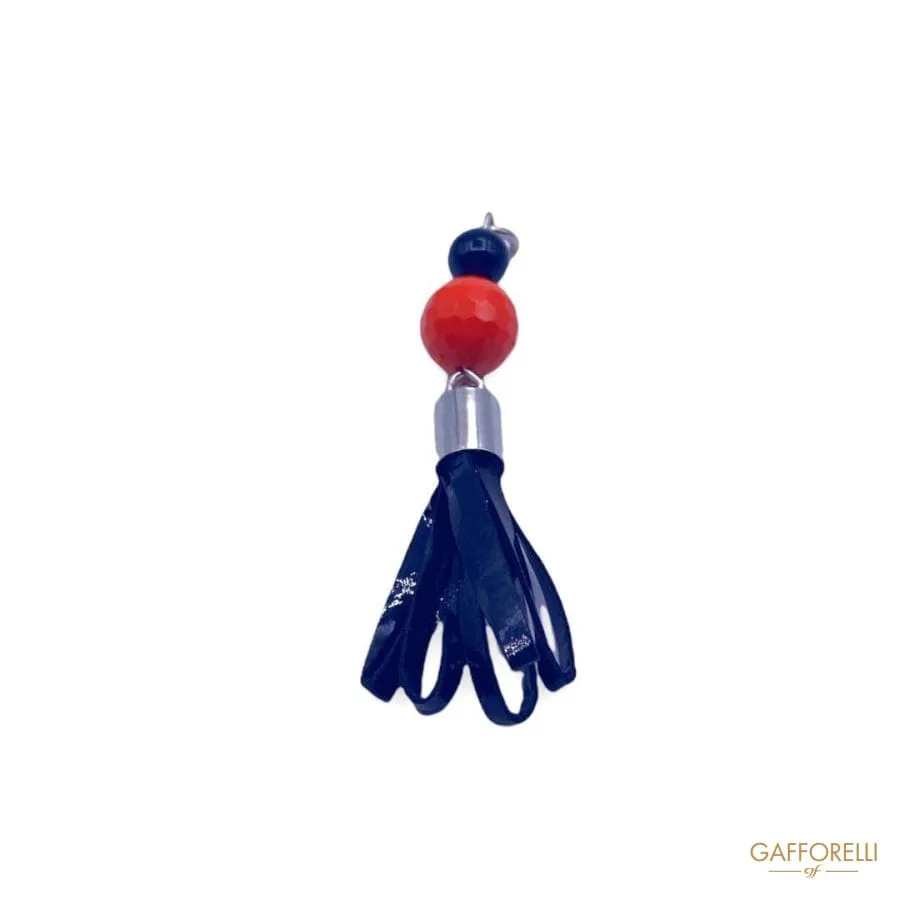 Faux Leather Tassel with Polyester Beads H220 - Gafforelli Srl