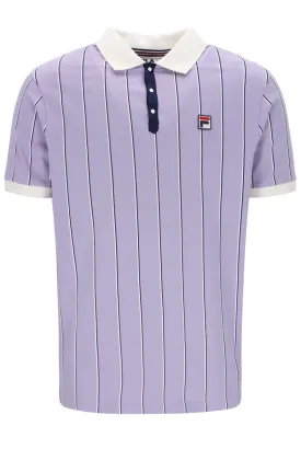 Fila Vintage Men's Brett Double Stripe BB1 Polo Shirt Wisteria Lilac