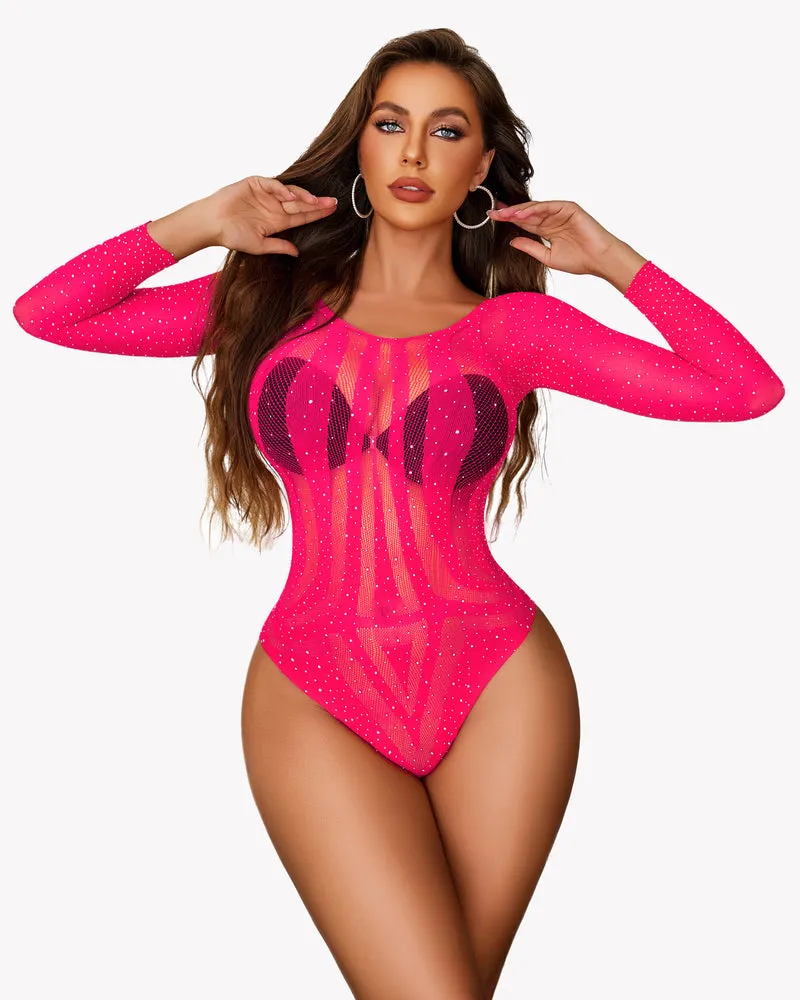 Fishnet Rhinestone Bodysuit