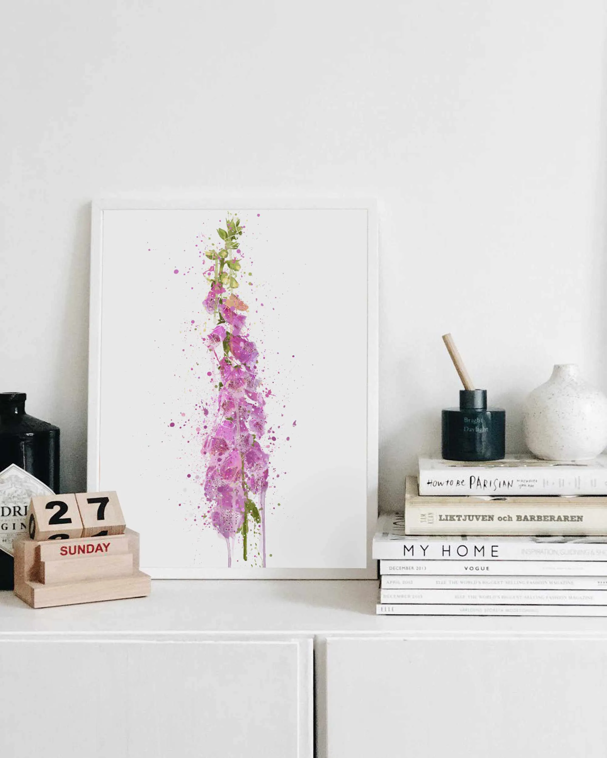 Flower Wall Art Print ‘Foxglove’