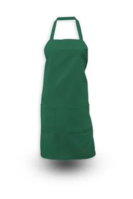 Forest Green Bib Apron (3 Pockets)