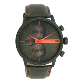 Forest green OOZOO watch with forest green leather strap - C11227