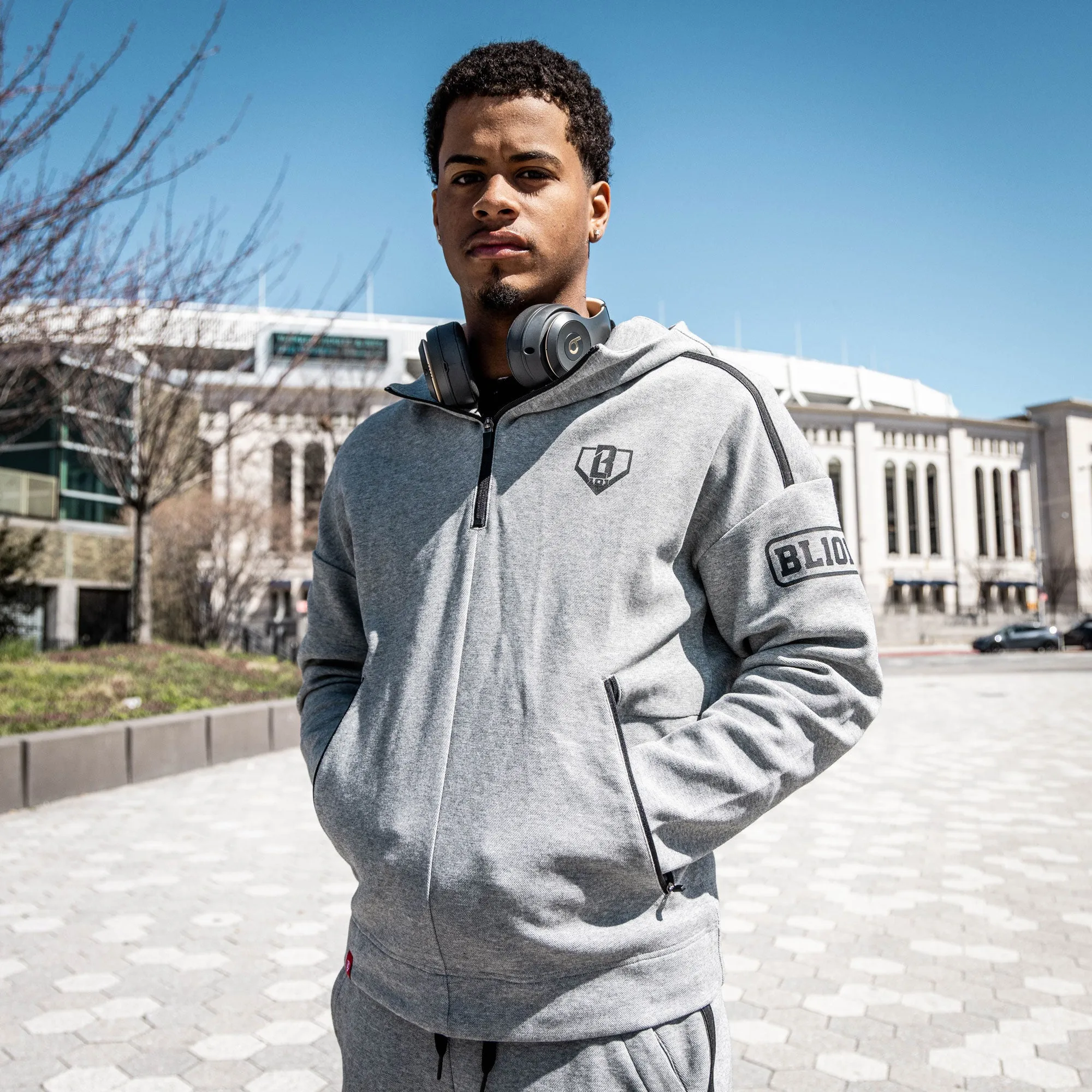 Game Day 1/4 Zip Hoodie - Gray/Black