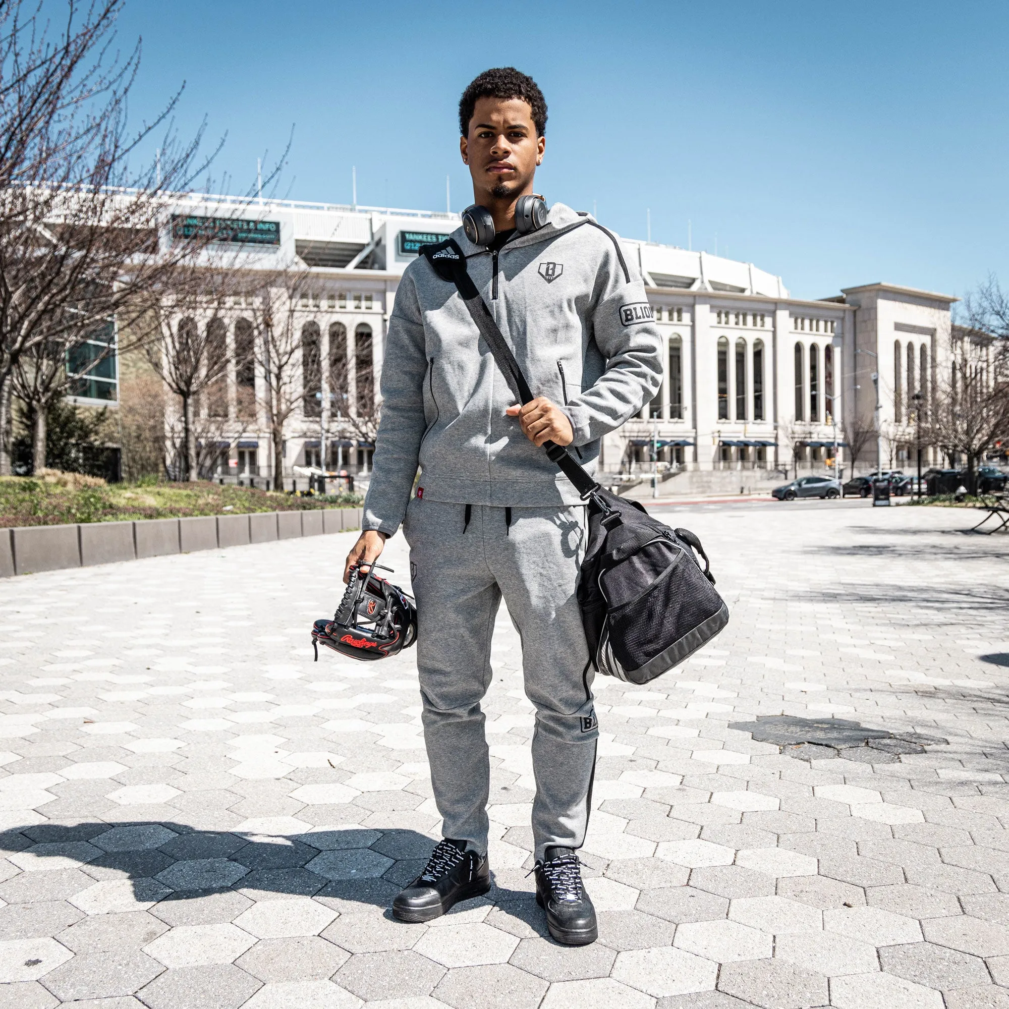 Game Day 1/4 Zip Hoodie - Gray/Black