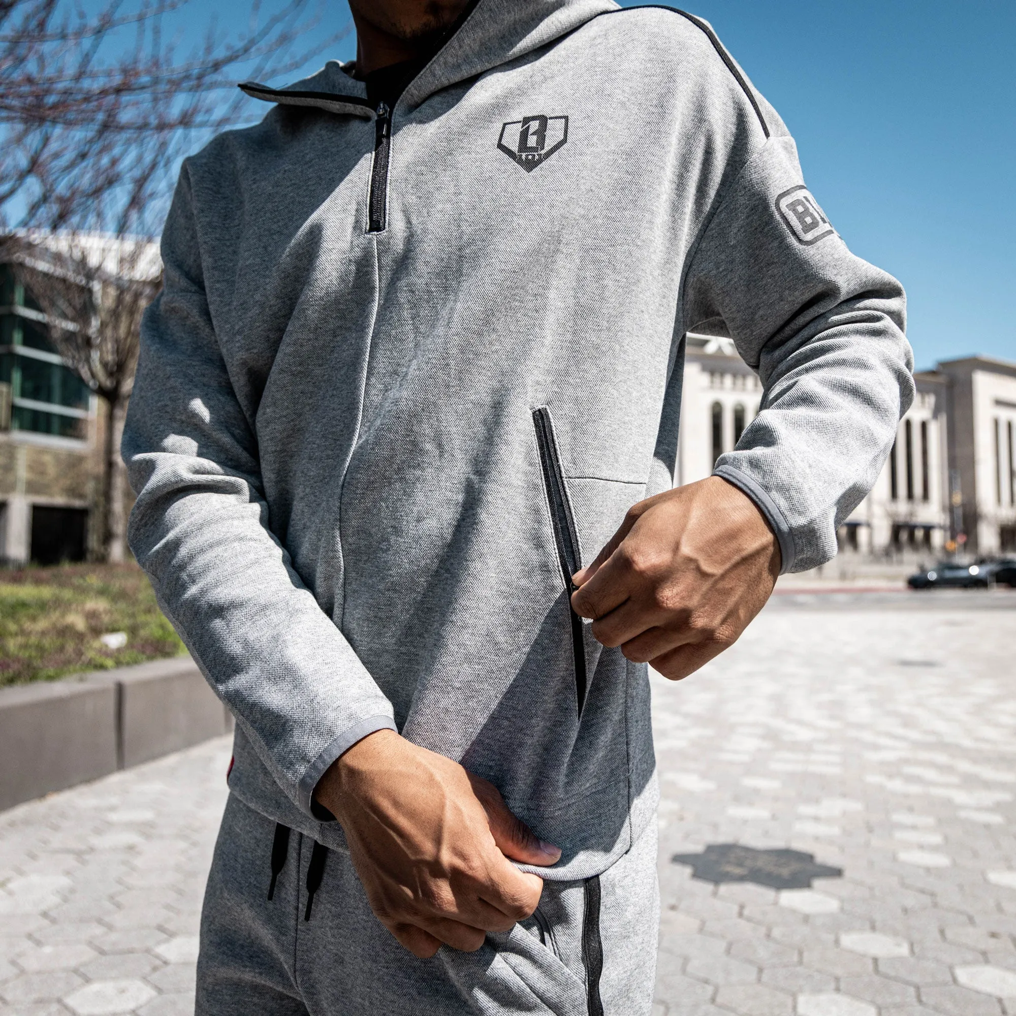 Game Day 1/4 Zip Hoodie - Gray/Black