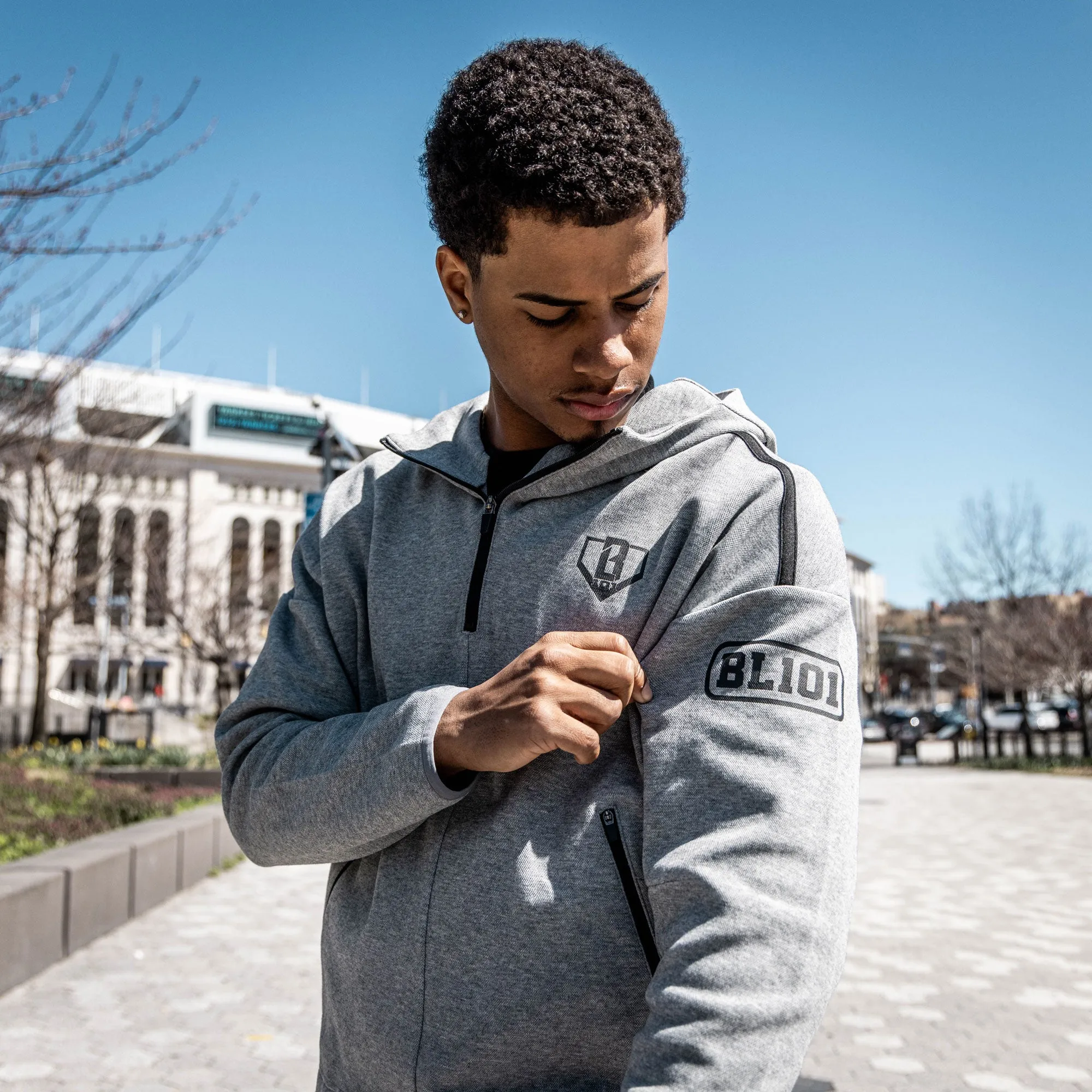 Game Day 1/4 Zip Hoodie - Gray/Black