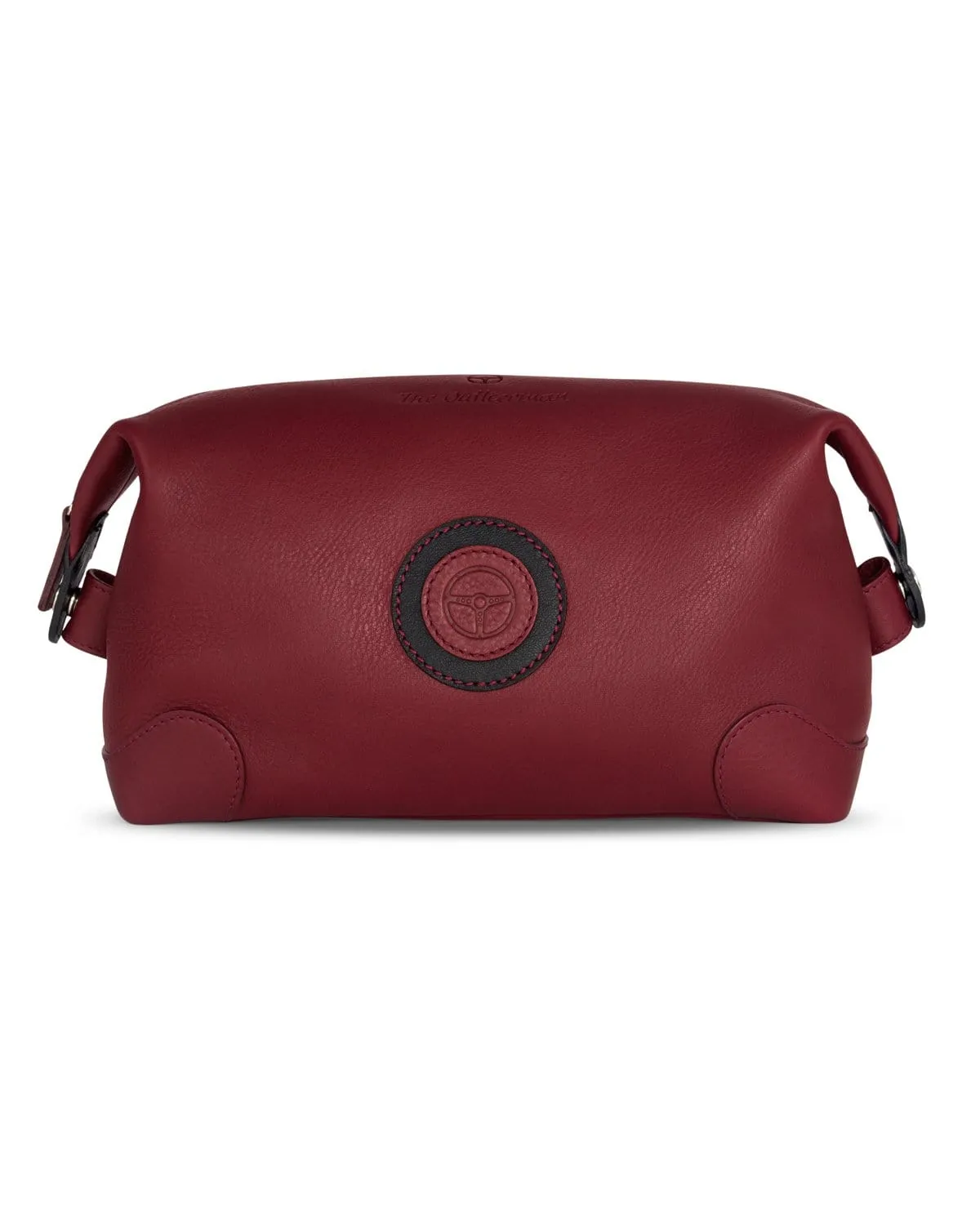 GLOBETROTTER - Full-grain Leather Travel Case - Red/Black