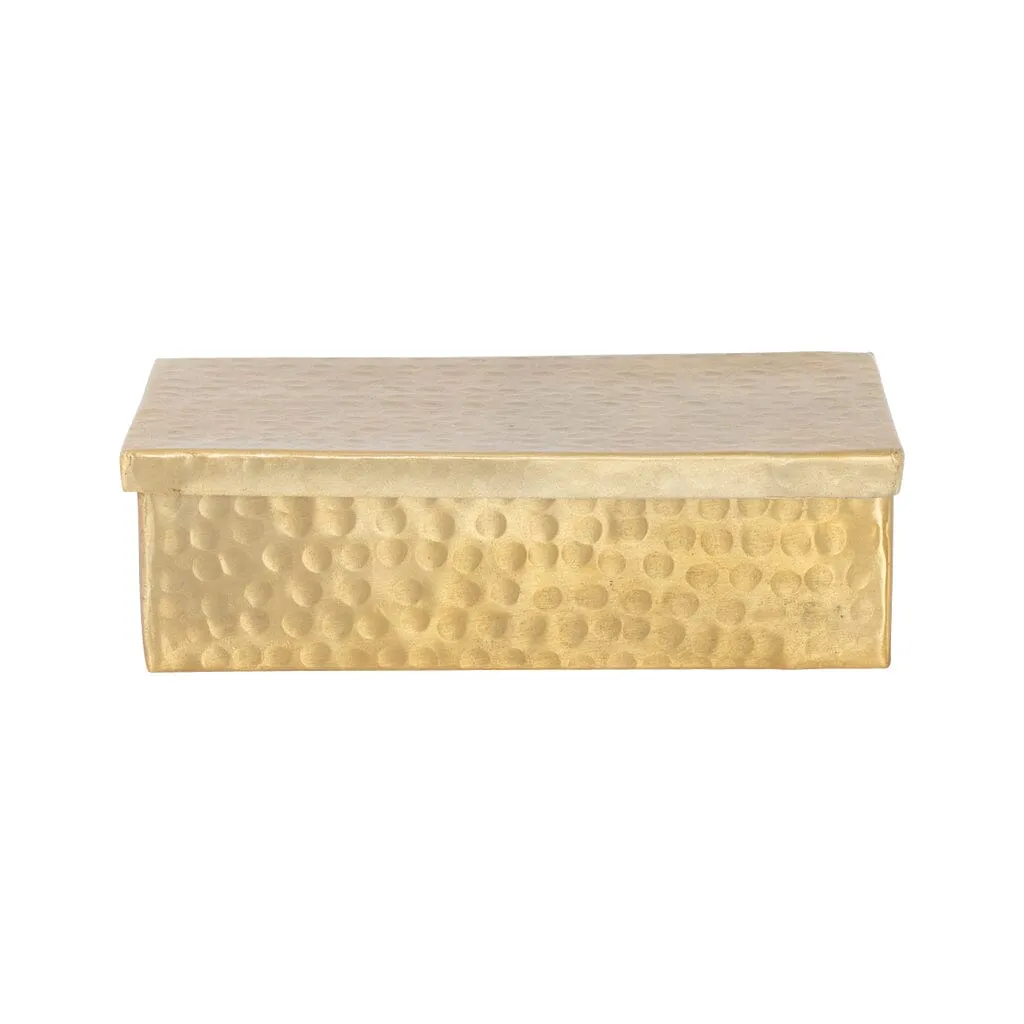 Golden Thea Hammered Box - Medium