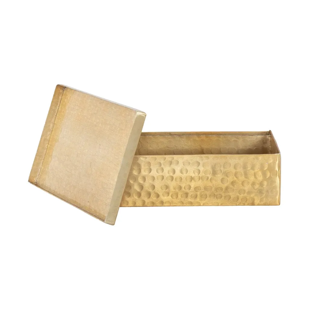 Golden Thea Hammered Box - Medium