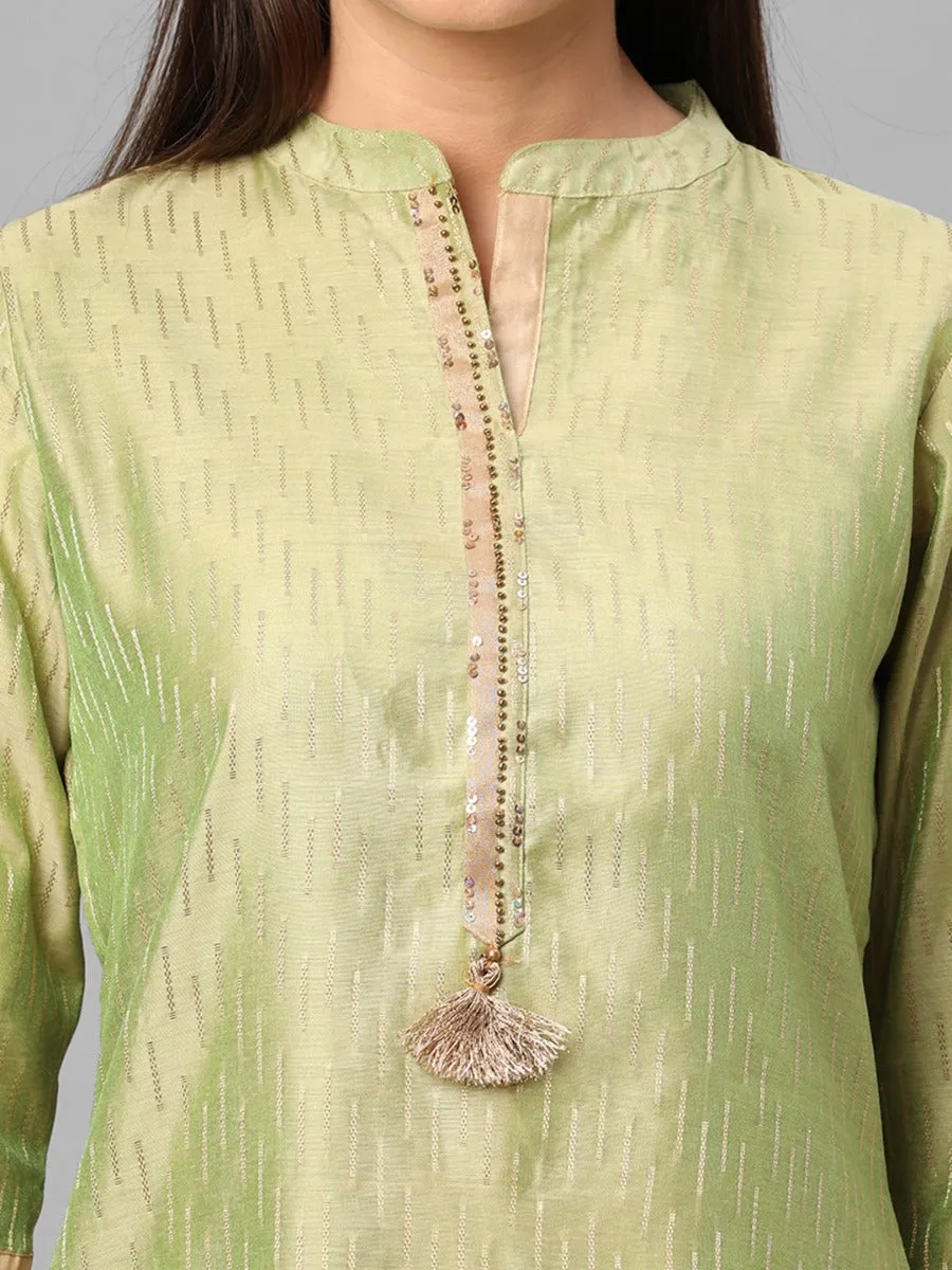 Green Ornamental Printed Kurta