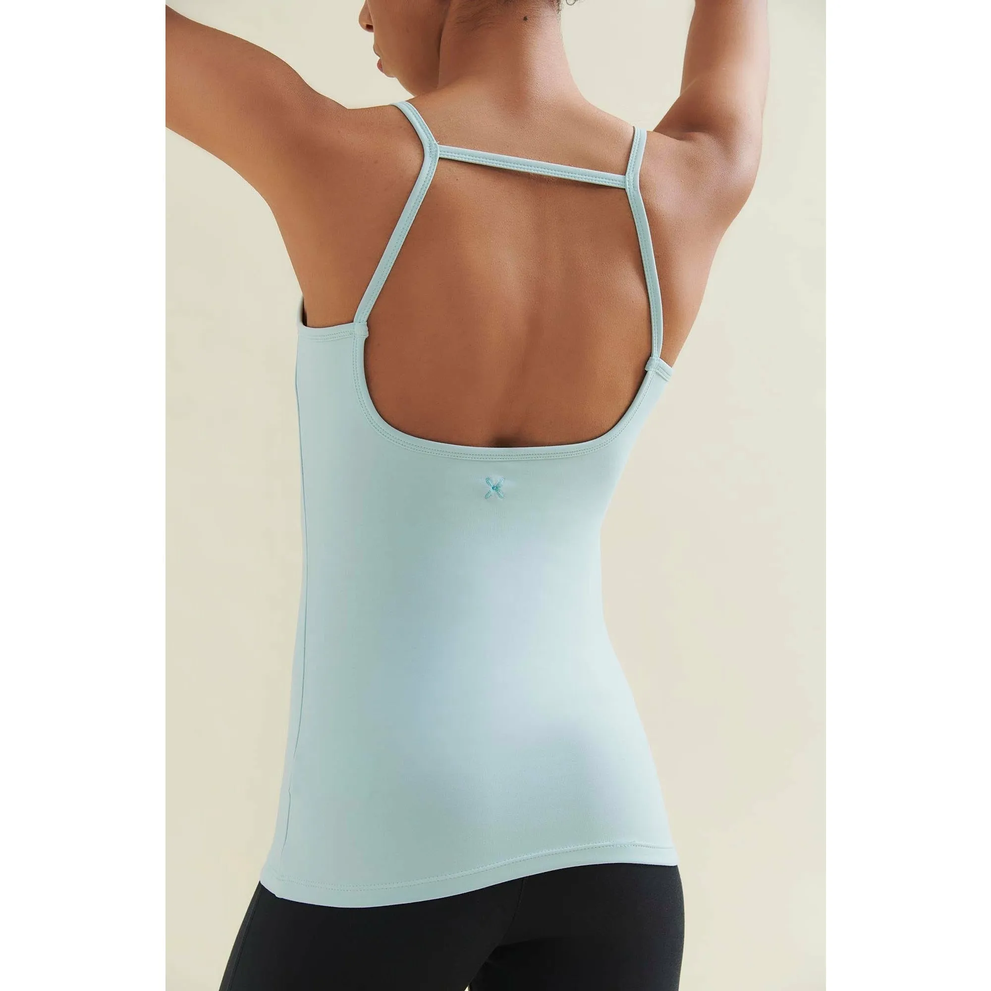 GREEN YOGA TOP WITH CUT-OUT BACK