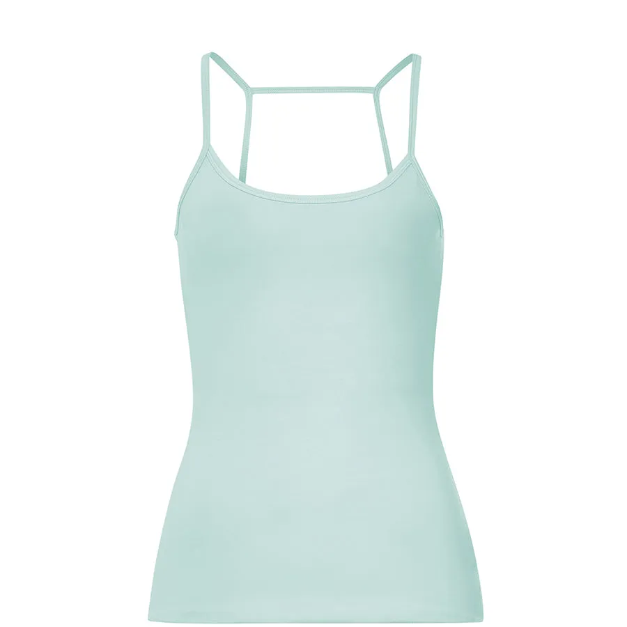 GREEN YOGA TOP WITH CUT-OUT BACK