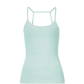 GREEN YOGA TOP WITH CUT-OUT BACK