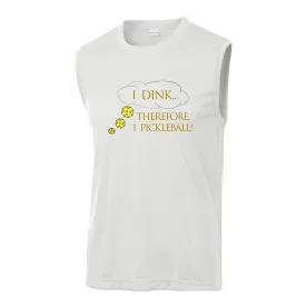 I Dink Therefore I Pickleball | Clearance Men’s Sleeveless Pickleball Shirt | 100% Polyester