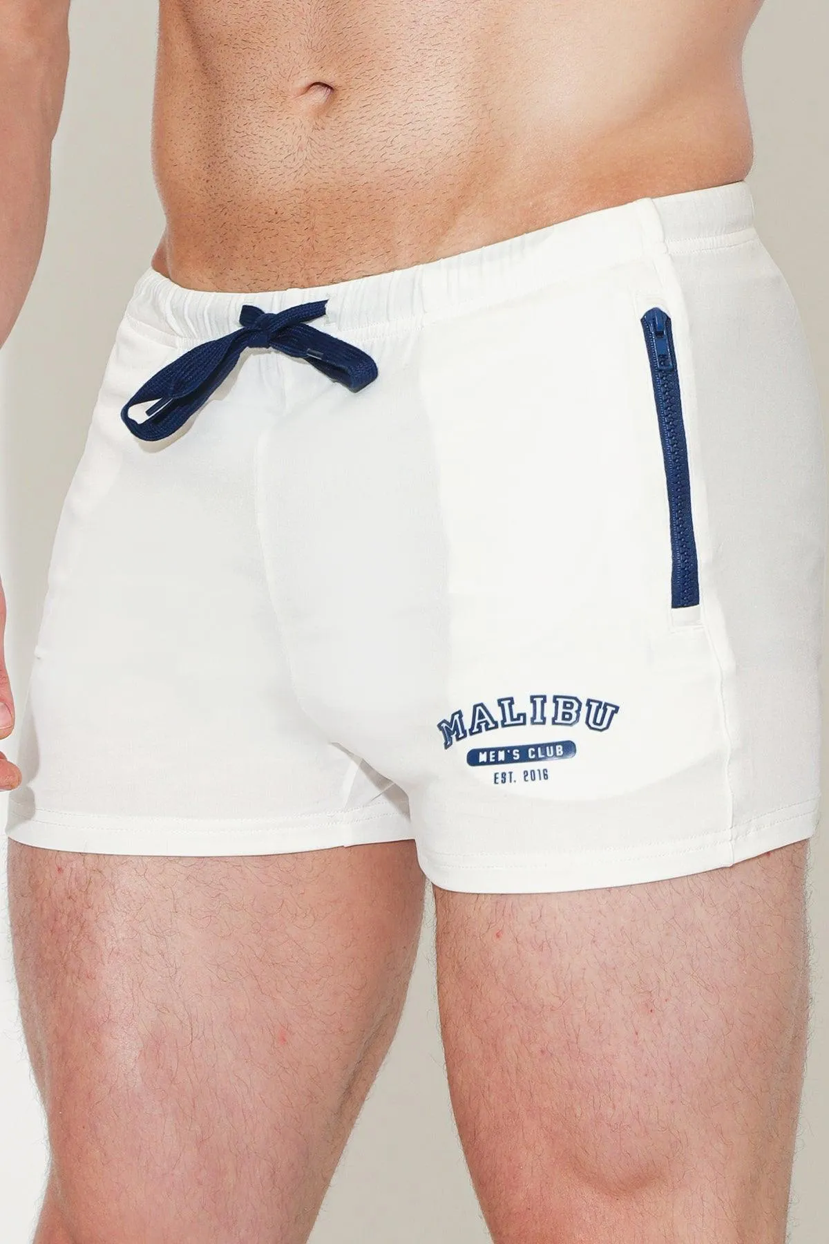 Karma 2" Short Shorts with Zipper Pockets - White