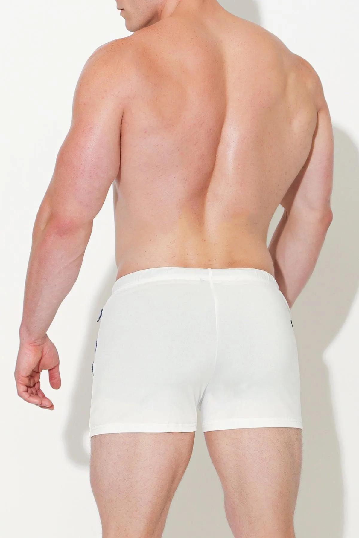 Karma 2" Short Shorts with Zipper Pockets - White