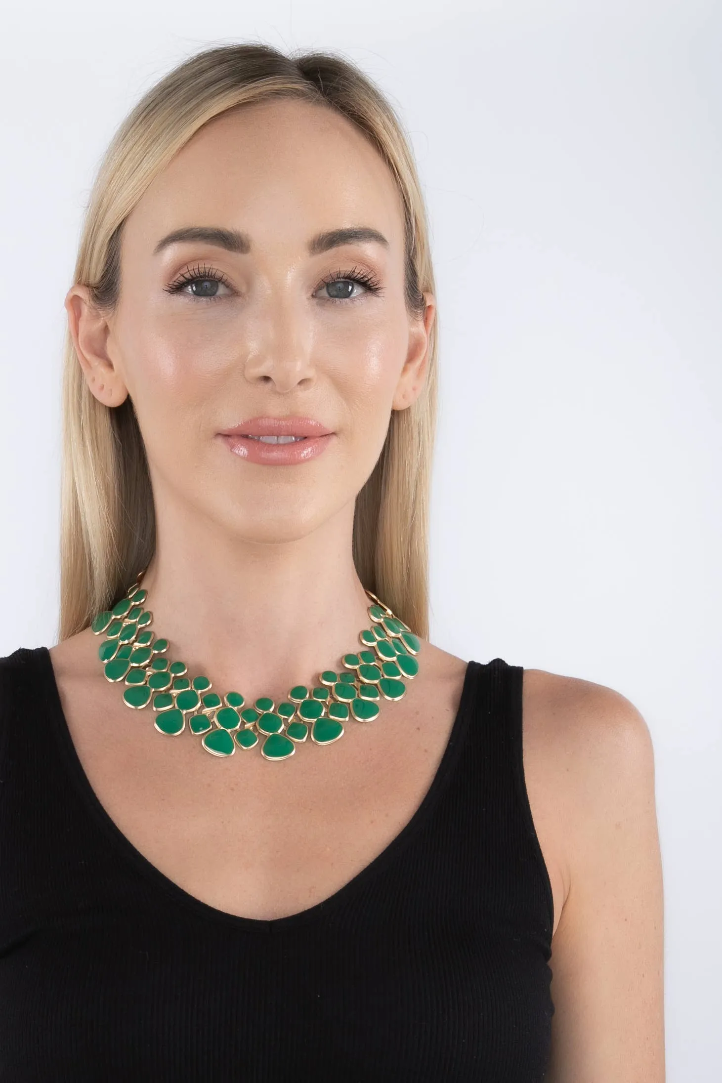 Kelly Green Honey Comb Necklace