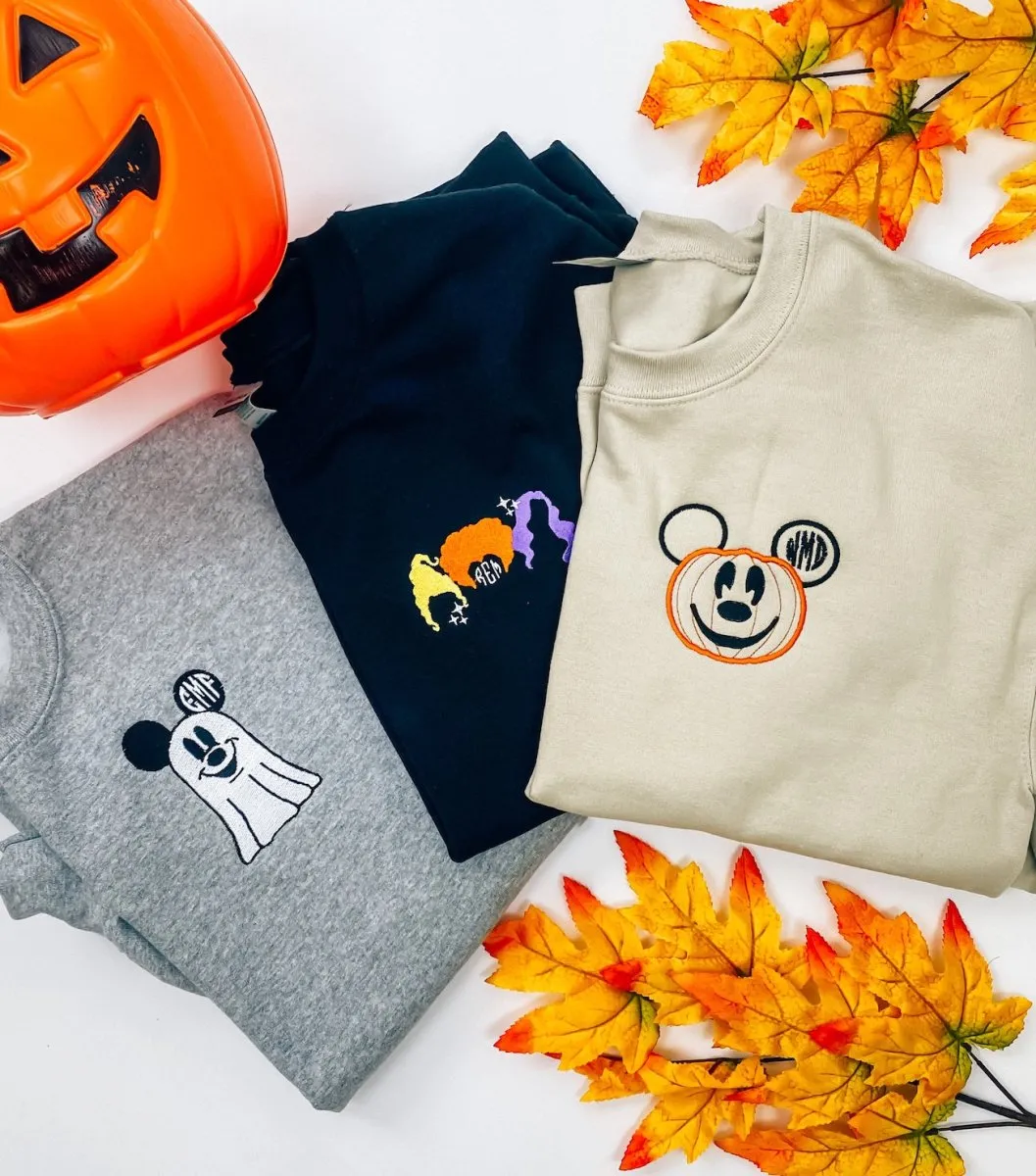 Kids Monogrammed Mickey Pumpkin Crewneck Sweatshirt