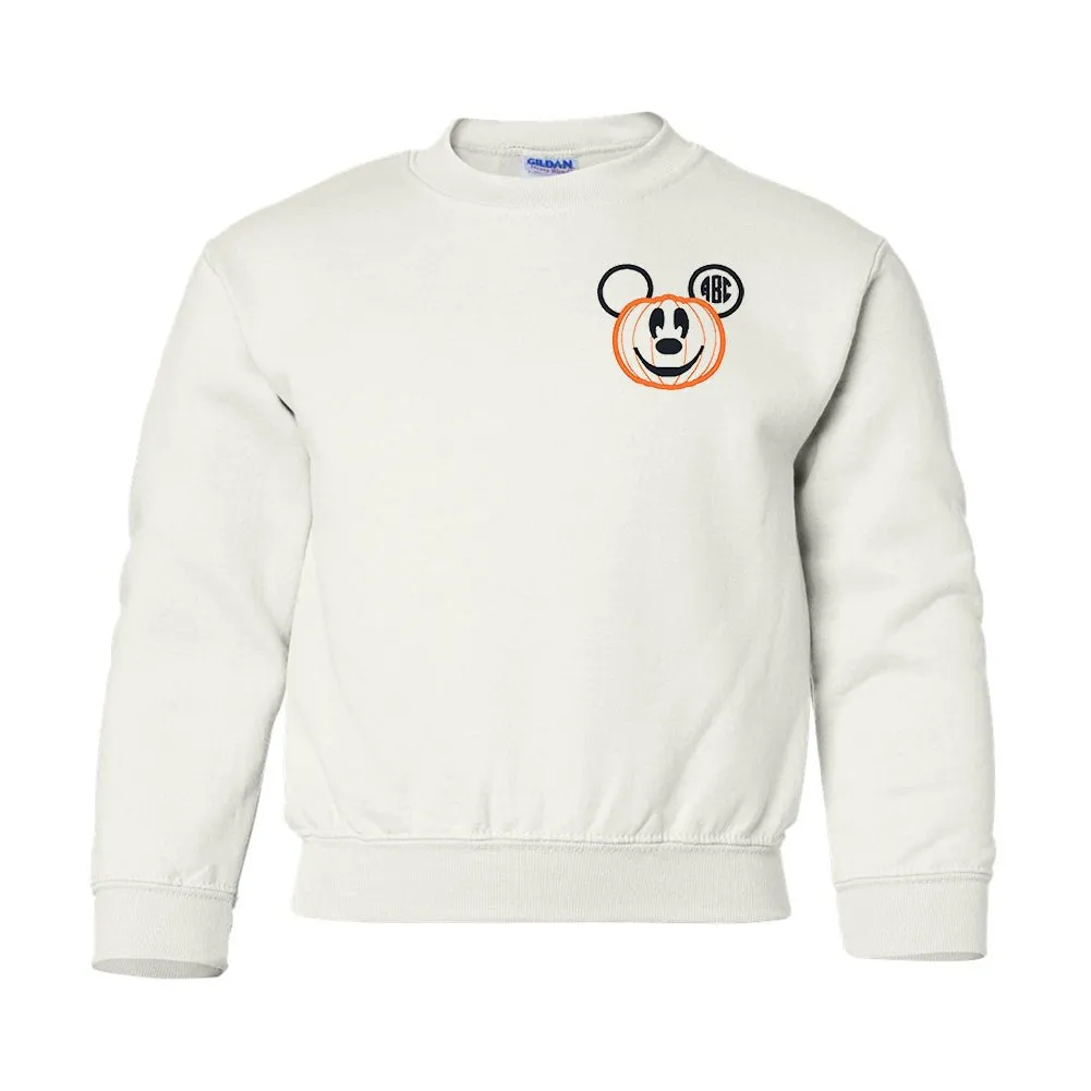 Kids Monogrammed Mickey Pumpkin Crewneck Sweatshirt