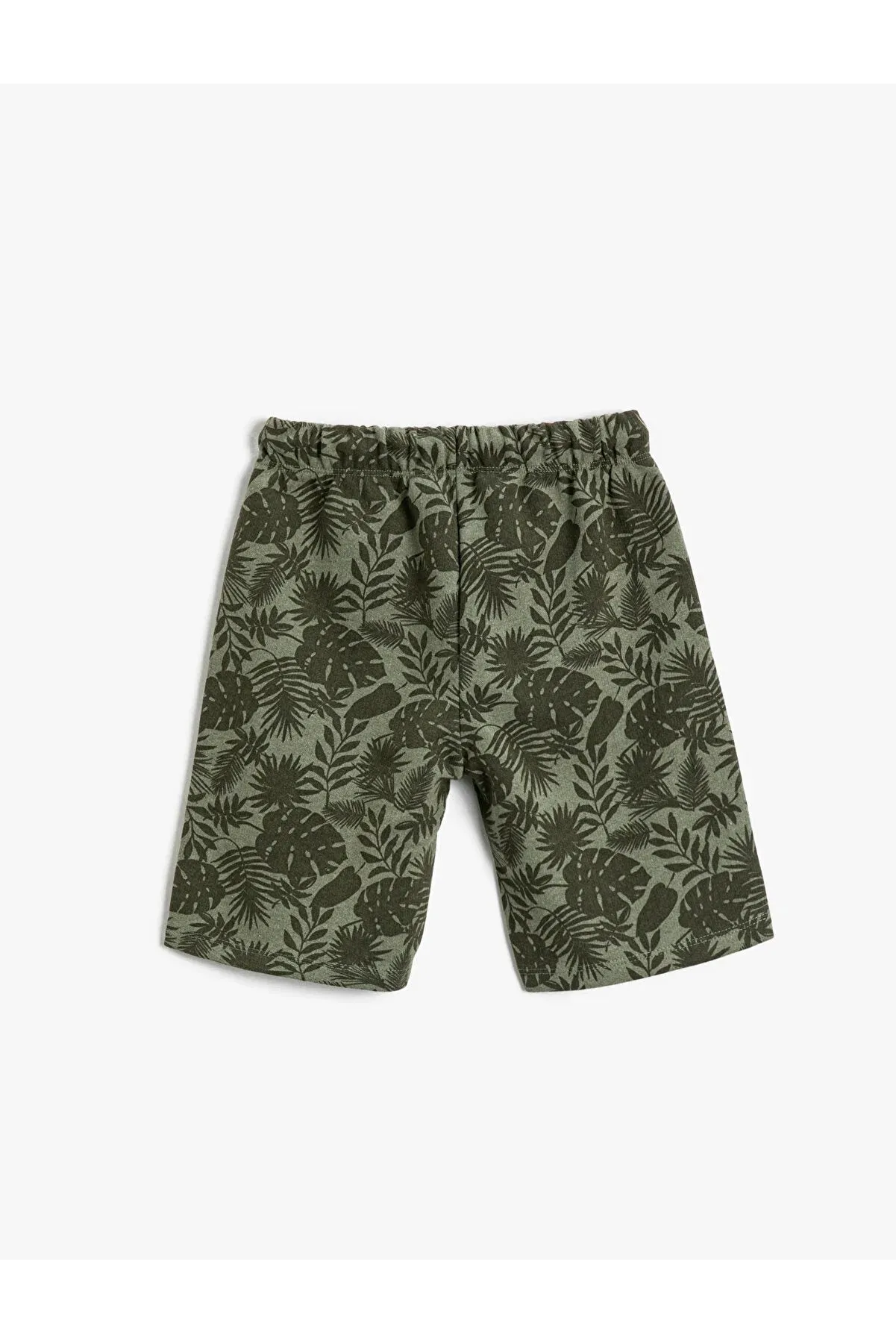 Koton Boy's Palm Tree Patterned Above Knee With Tie Waist  Shorts