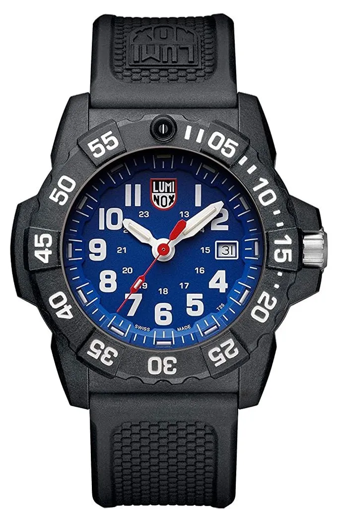 Luminox Navy SEAL CARBONOX Blue Dial Black Rubber Strap Date Divers Quartz Mens Watch XS.3503.F