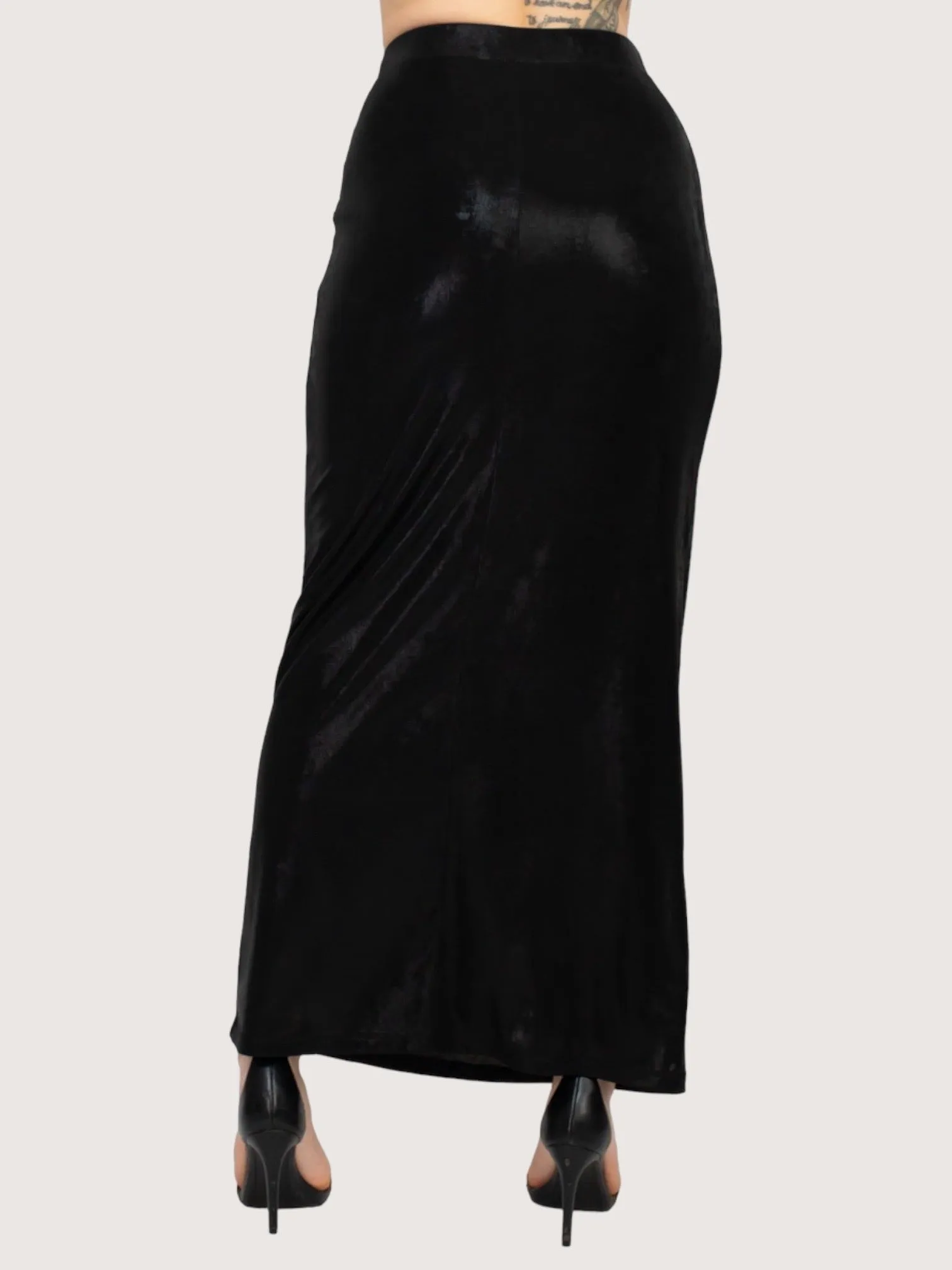 Metallic Maxi Skirt | Black