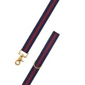 Navy & Burgundy Grosgrain Ribbon Dog Leash