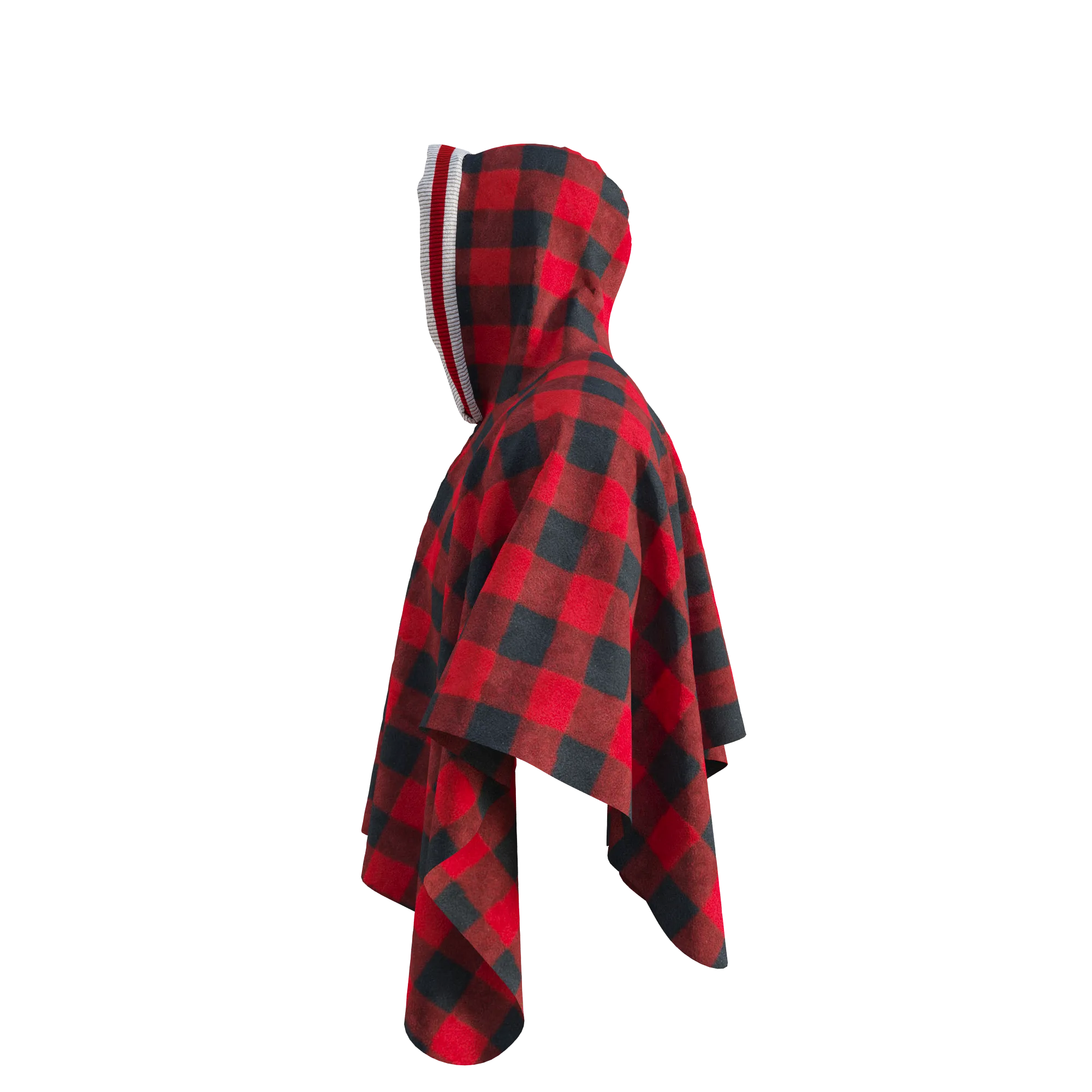 Pook Poncho - Adult Red Polar Fleece w/ Snap Fastners