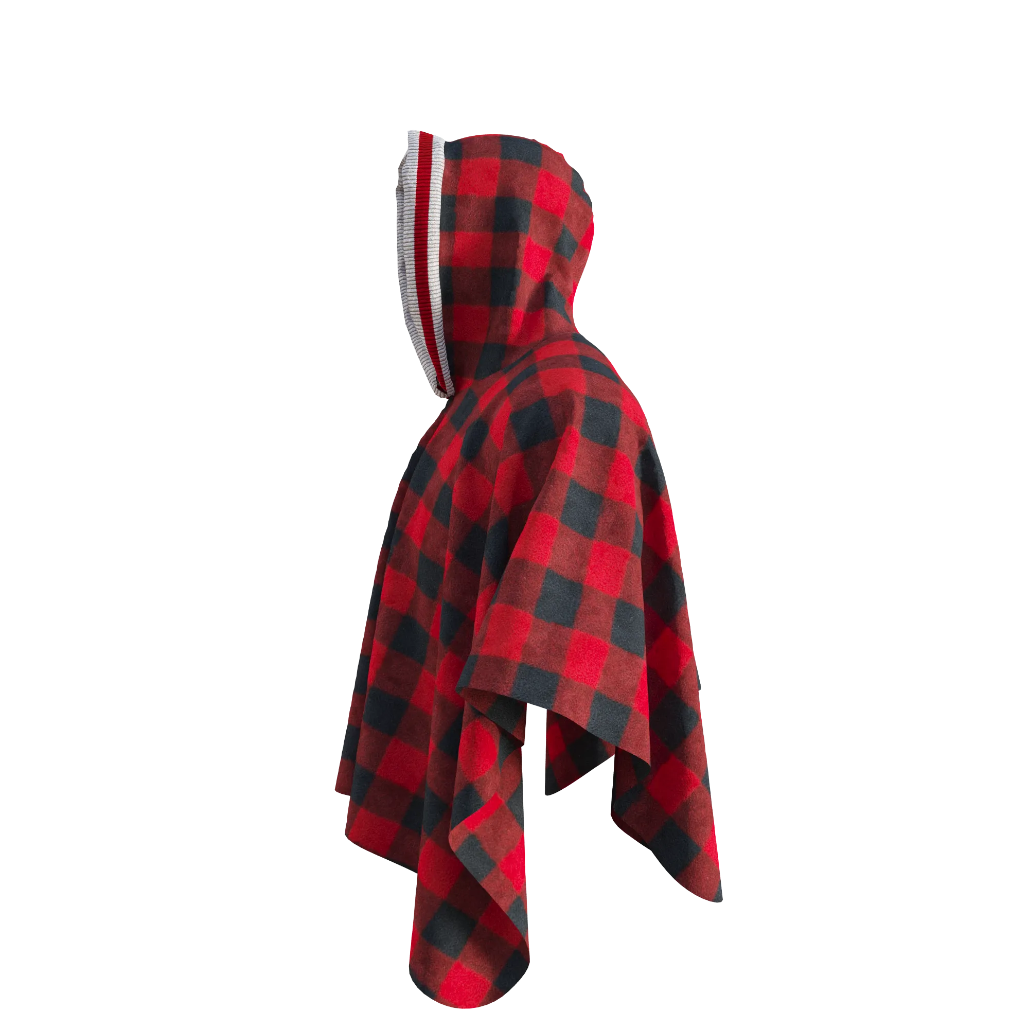 Pook Poncho - Adult Red Polar Fleece w/ Snap Fastners