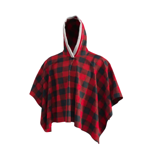 Pook Poncho - Adult Red Polar Fleece w/ Snap Fastners