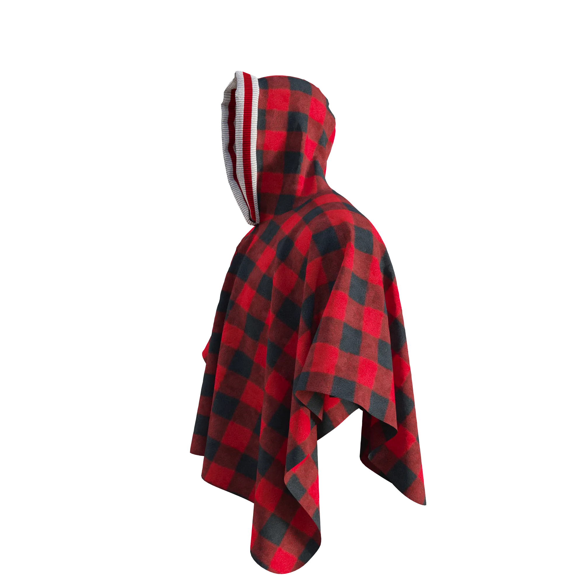 Pook Poncho - Adult Red Polar Fleece w/ Snap Fastners