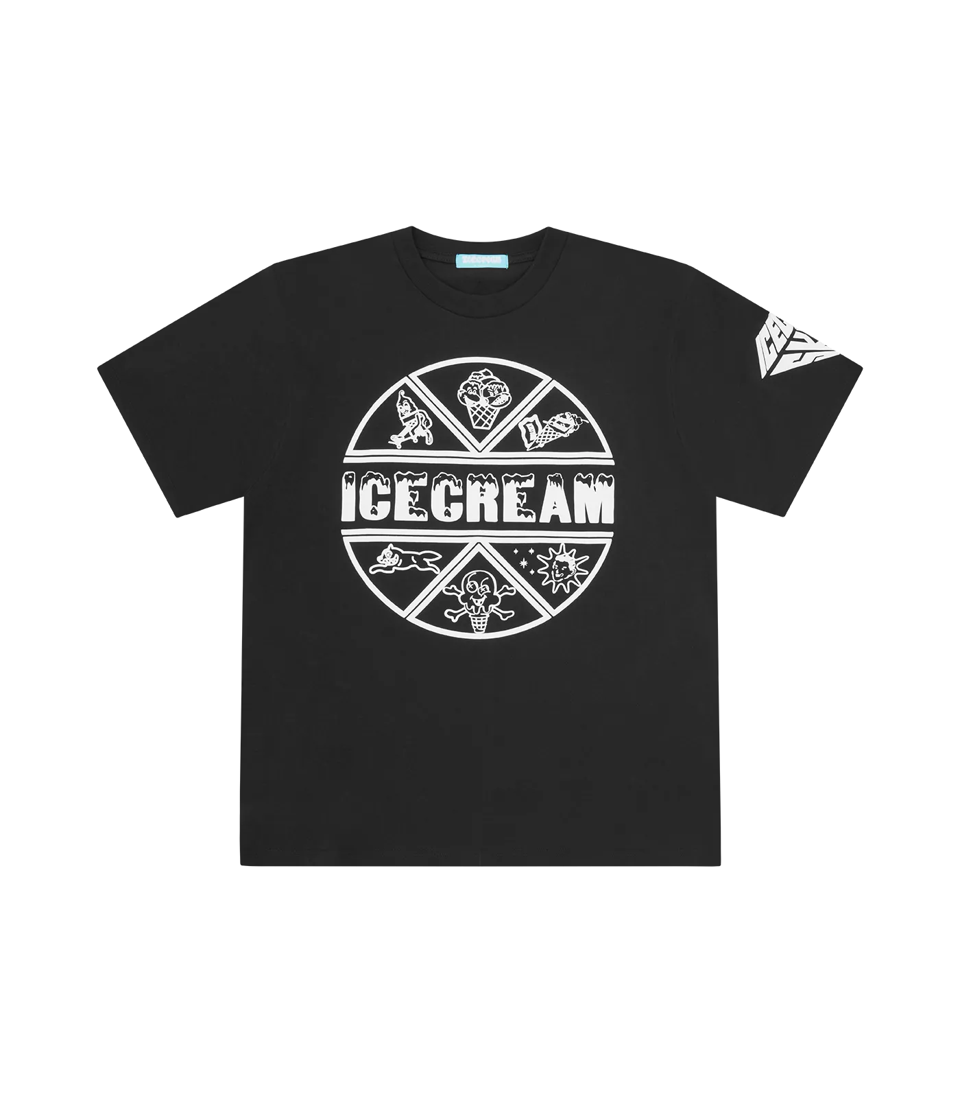 PUFF PRINT ICECREAM T-SHIRT - BLACK